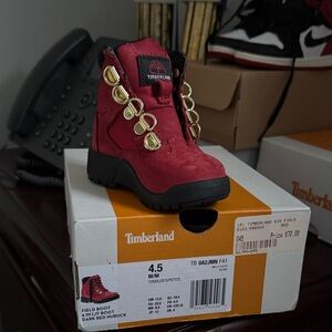 Timberland Kids' Red Nubuck Boots